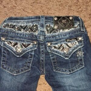 Miss Me Dark Blue Girls Capri Jeans. Size 7